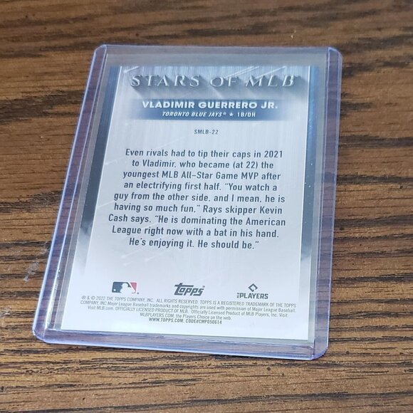 2022 Topps Series 1 Vladimir Guerrero Jr Stars of the MLB #22 Toronto Blue Jays - Picture 3 of 3
